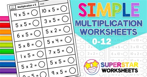 Simple Multiplication Worksheets Superstar Worksheets