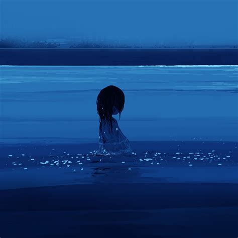 2932x2932 Resolution Girl In Water Anime Ipad Pro Retina Display