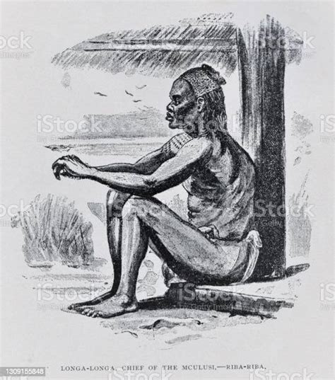ilustración de jefe de la tribu mculusi en África del siglo xix y más vectores libres de