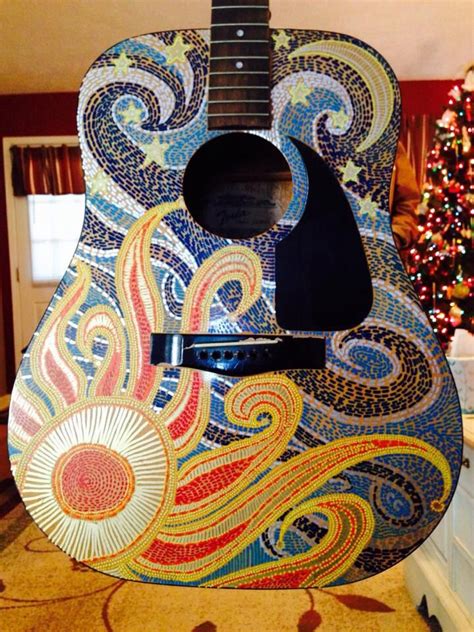 Painted Acoustic Guitar I Sanded The Guitar Drew The Design With