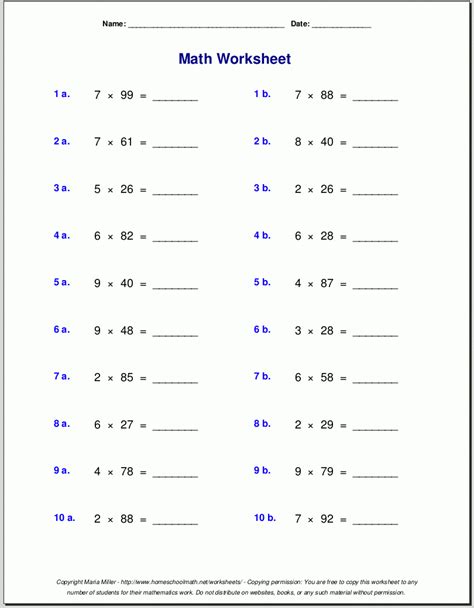 Multiplication Worksheets 4s And 5s