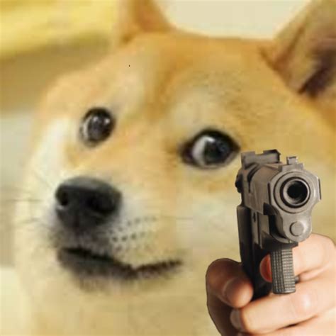 Doge Holding Gun Blank Template Imgflip