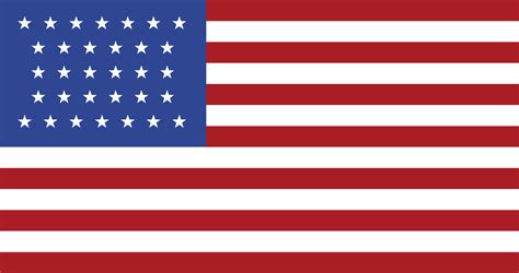 32 Star United States Flag 1858 Clipart Etc
