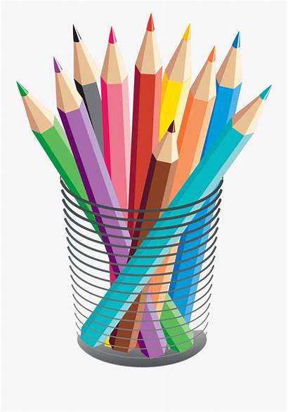 Pencil Pencils Stationary Colored Clipart Transparent Transprent