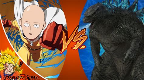 One Punch Man Vs Godzilla Saitama Vs Godzilla Cartoon Fight Club