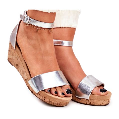 Ps1 Womens Sandals On Wedge Silver Marryme Grey Keeshoes