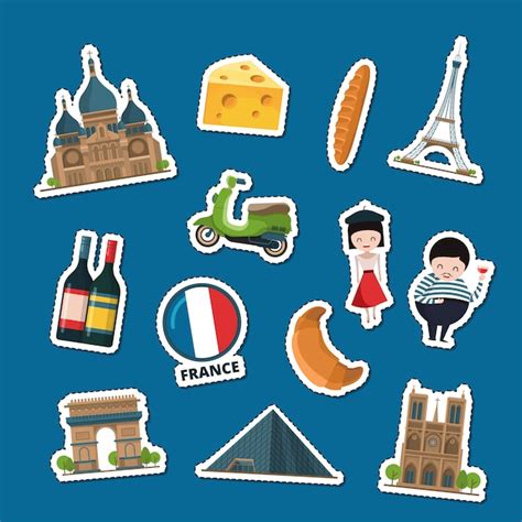 Premium Vector France Stickers
