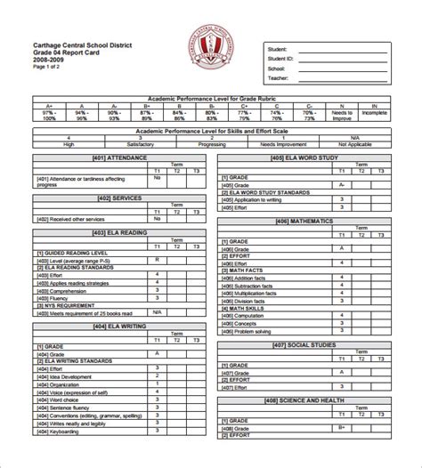 Printable Report Cards That Are Modest Leslie Website