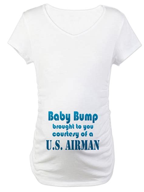 Cafepress Cafepress Baby Bump Airman Cotton Maternity T Shirt