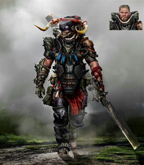 Cyberpunk Barbarian Post Apocalyptic Costume Barbarian Armor Concept