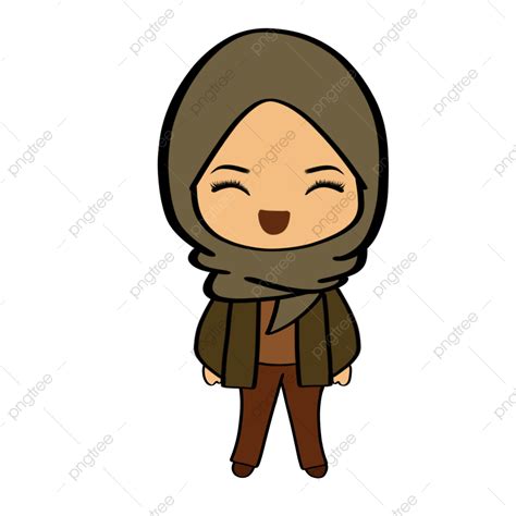 Kartun Perempuan Lucu Dan Trendi Kartun Perempuan Kartun Lucu Kartun Lucu Muslimah Png