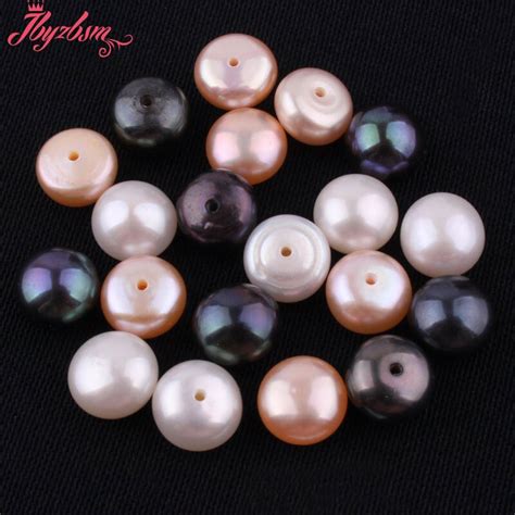 8 9mm 3a Grade Half Drilling Freshwater Pearl Button Beads Natural