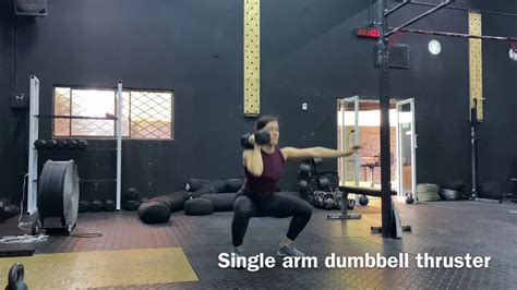 Single Arm Dumbbell Thruster Youtube