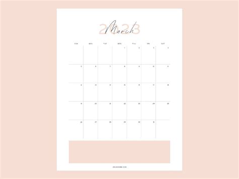 Free Download Printable March 2023 Calendar Large Font Design