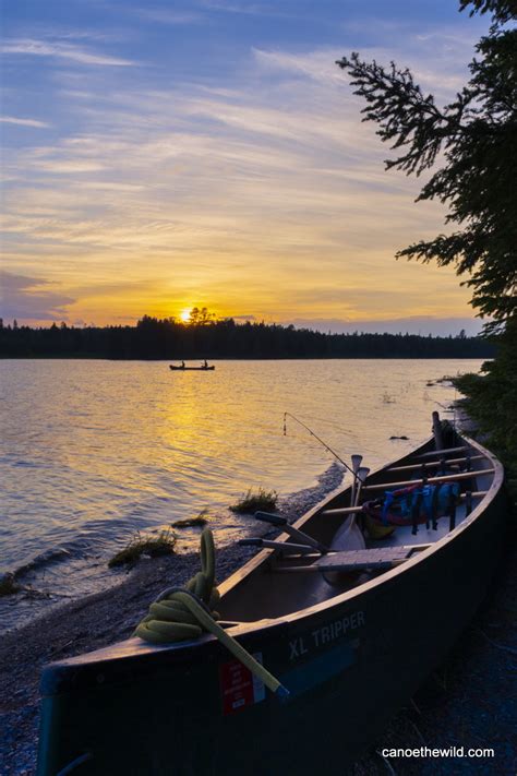 Canoe Sunset On The Allagash Canoe The Wild