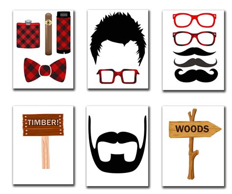 Lumberjack Photo Booth Props Party Photo Props Etsy