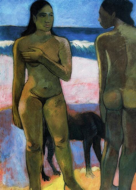 Two Nudes On A Tahitian Beach Painting By Mountain Dreams Fine Art