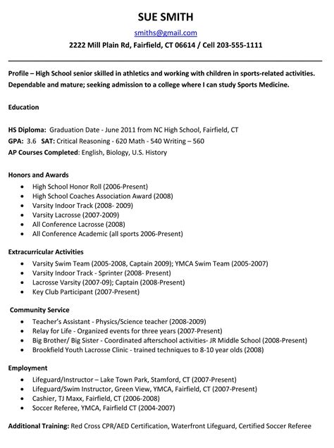 43 High School Student Resume Objective For College That You Should Know