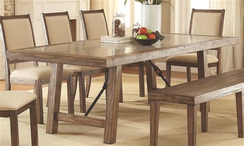 Colettte Rustic Oak Rectangular Dining Room Set From Furniture Of