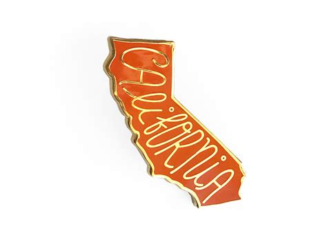 California Enamel Pin California State Gold Pin Etsy