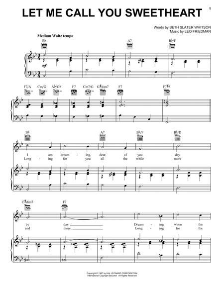 Let Me Call You Sweetheart By Digital Sheet Music For Score Download And Print Hx1157947