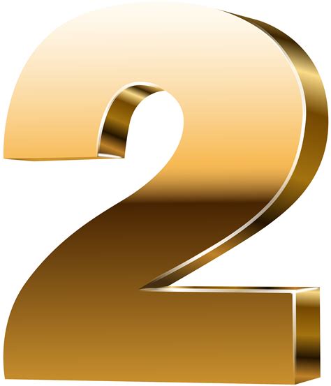 Number Two 3d Gold Png Clip Art Image Gallery Yopriceville High