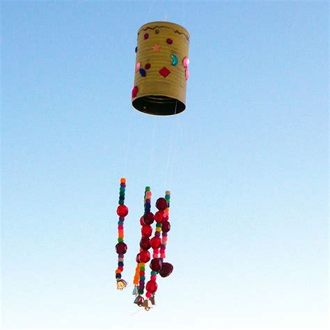 Tin Can Windchime We Made That Wind Chimes Recycled Crafts Wind