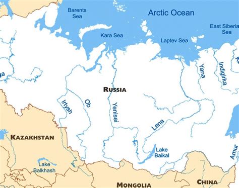 34 Ob River Russia Map Maps Database Source