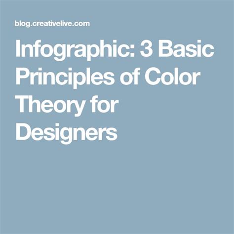 Psychology Infographic 3 Basic Principles Of Color Theory For
