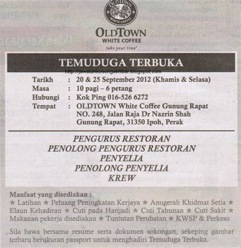 Jawatan kosong terbaru kali ini ditawarkan di suruhanjaya perkhidmatan awam. JAWATAN KOSONG (KERATAN AKHBAR): TEMUDUGA TERBUKA DI OLD ...