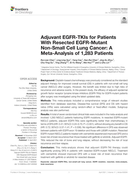 Pdf Adjuvant Egfr Tkis For Patients With Resected Egfr Mutant Non
