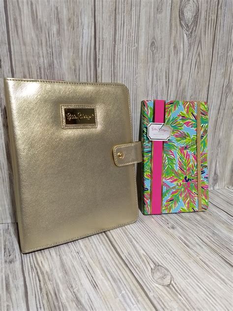 Lily Pulitzer Glam Gold Folio And Journal Agenda Folio Gold Leatherette