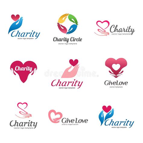 Set Of Vector Logos For Charity And Care Logo For The Orphanage