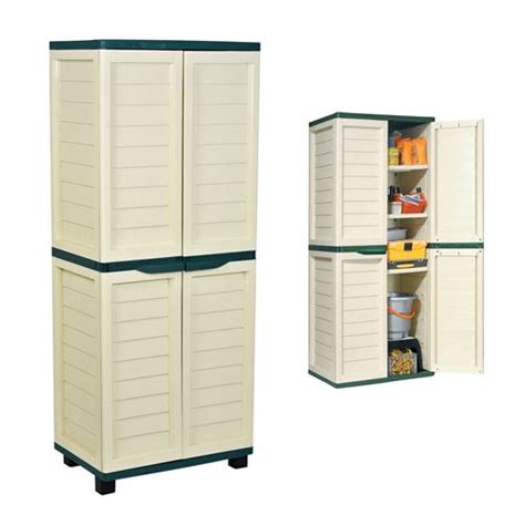 Starplast Outdoor Plastic Garden Utility Cabinet With 4 Shelves Storage