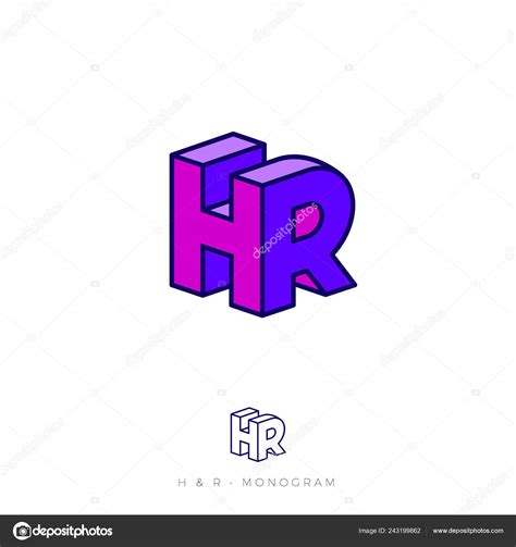 Logo Letters Block Human Resources Logo Multi Colored Emblem Stock