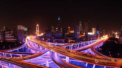 City Night Under The Lights 2015 Bing Theme Wallpaper