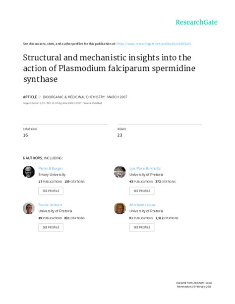 Pdf Structural And Mechanistic Insights Into The Action Of Plasmodium