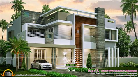 4 Bedroom Contemporary Home Design Kerala Home Design And Floor Plans