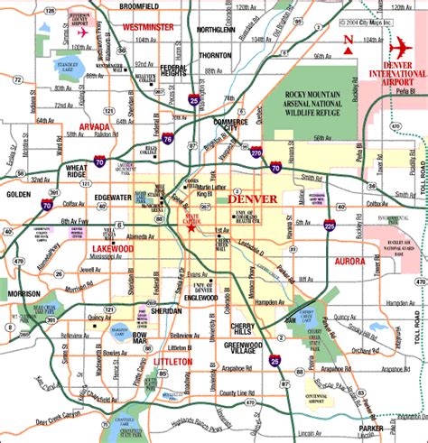 Map Of Denver Travelsmapscom