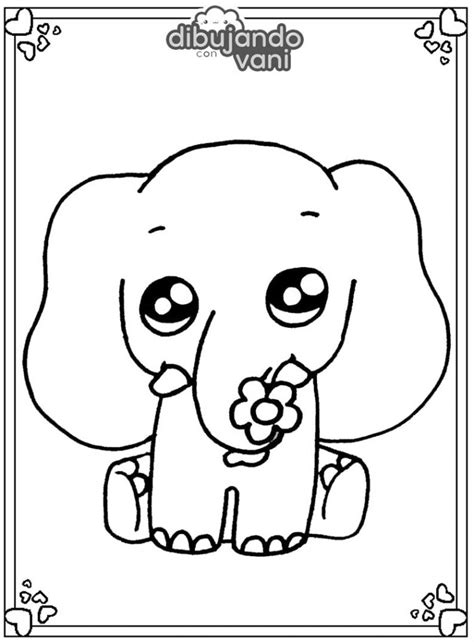 Dibujo De Un Elefante Kawaii Para Imprimir Dibujando Con Vani