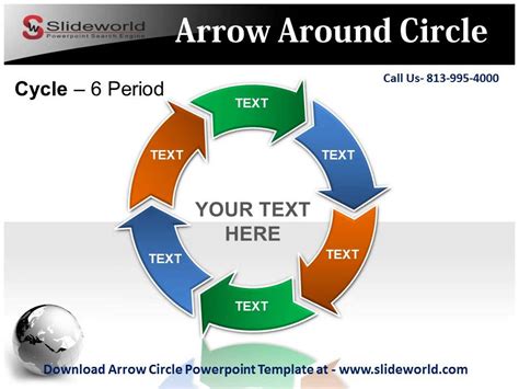 Arrows Through Circle Powerpoint Diagram Template Sli