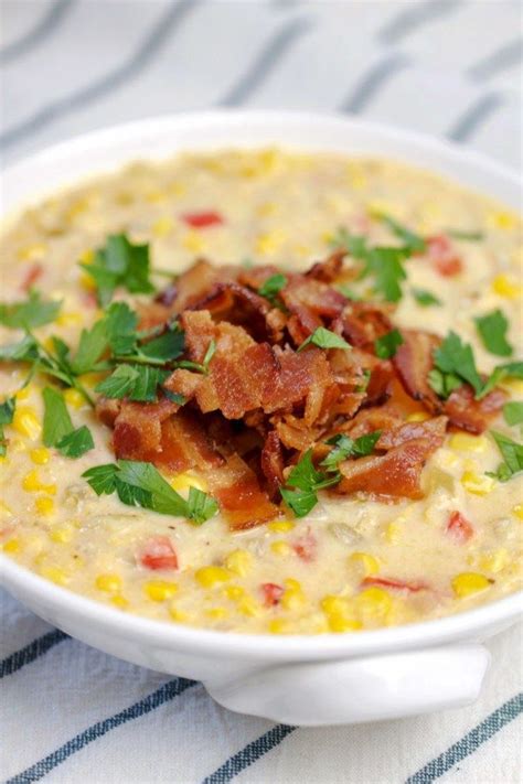 The spruce / julia hartbeck. Corn Chowder with Grits and Bacon - Chips & Pepper ...