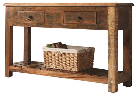 Coaster Rustic Console Table With Drawers Farmhouse Console Tables
