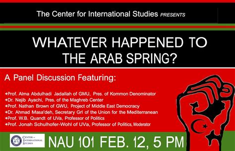 Panel At Uva To Revisit And Give Updates Since The Arab Spring Uva