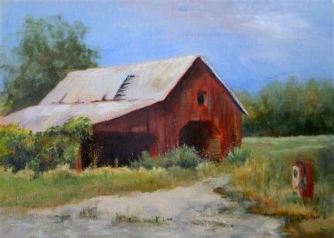 Image 0 Red Barn Painting Watercolor Barns Farm Scene Painting