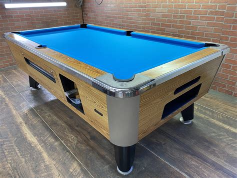 7′ Great American Light Oak Used Coin Operated Pool Table Used Coin