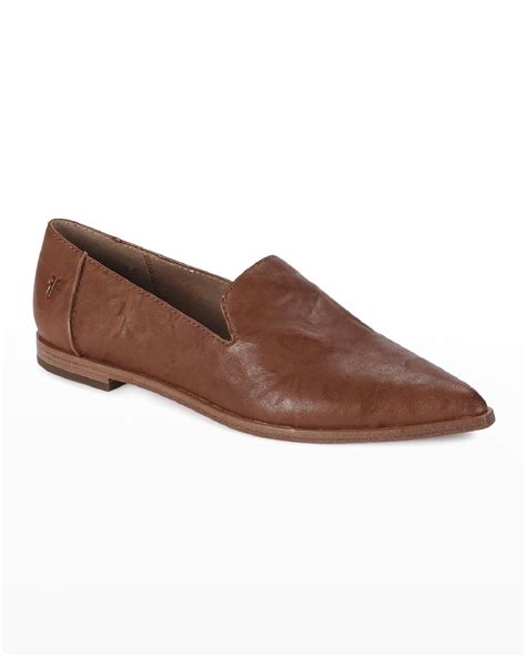 Frye Kenzie Leather Flat Loafers Neiman Marcus