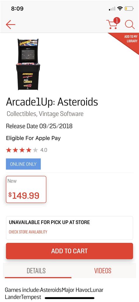 Asteroids on sale at GameStop for $150! I price matched at Target