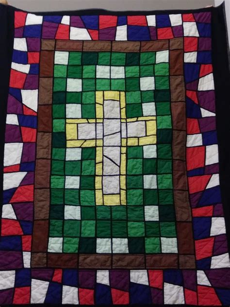A T For A Retired Nun Stain Glass Cross Cross Quilt Quilt Shop