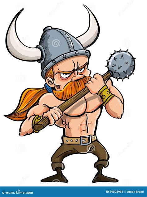 Redhead Viking Scandinavian Warrior Military Man Cartoon Vector